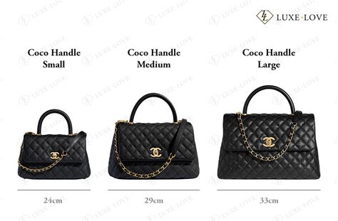 chanel coco handle bag size comparison|Chanel coco handle sizes.